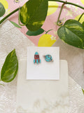 Intergalactic Rocket & Planet Space Earrings