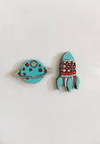 Intergalactic Rocket & Planet Space Earrings