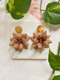 Coffee Lotus Flower Earring