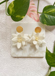 White Lotus Flower Earring