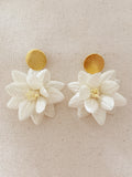 White Lotus Flower Earring