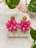 Fuchsia Lotus Flower Earring