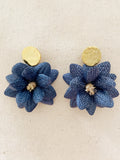 Navy Blue Lotus Flower Earring