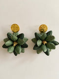 Green Lotus Flower Earring