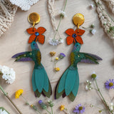 Hummingbird Earrings - Green