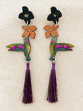 Hummingbird Earrings - Purple