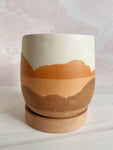5 Inch Raindrop Stone Planter with Plate