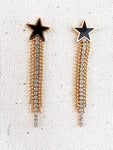 Black Stars Dangling Earrings