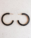 Round Black Dangling Earrings