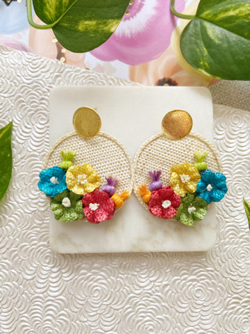 Colorful Floral Earrings