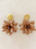 Coffee Lotus Flower Earring