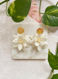 White Lotus Flower Earring
