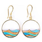 Ocean Eco-friendly Recycled Wood Gold Earrings