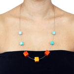 Cubes Tagua Necklace - Multicolor of