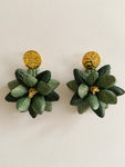 Green Lotus Flower Earring