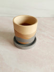 3 Inch Round Stone Planter with Plate